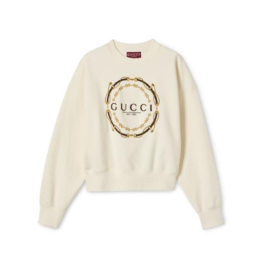 Cotton jersey sweatshirt with print by GUCCI