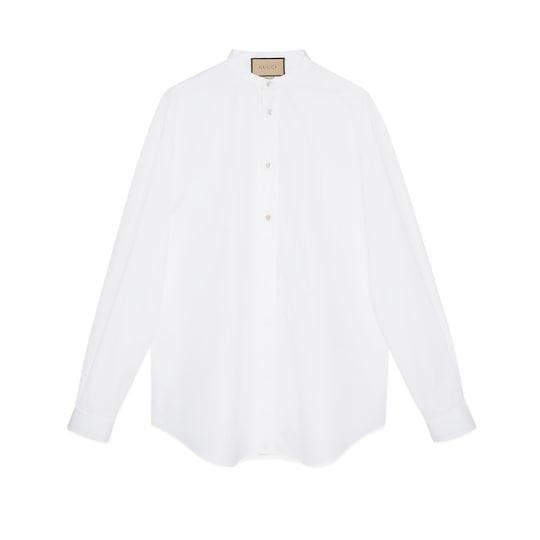 Cotton poplin evening shirt in white by GUCCI