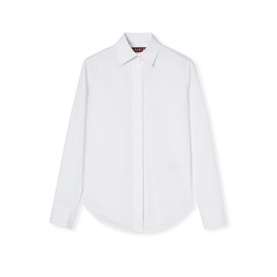 Cotton poplin shirt with embroidery by GUCCI