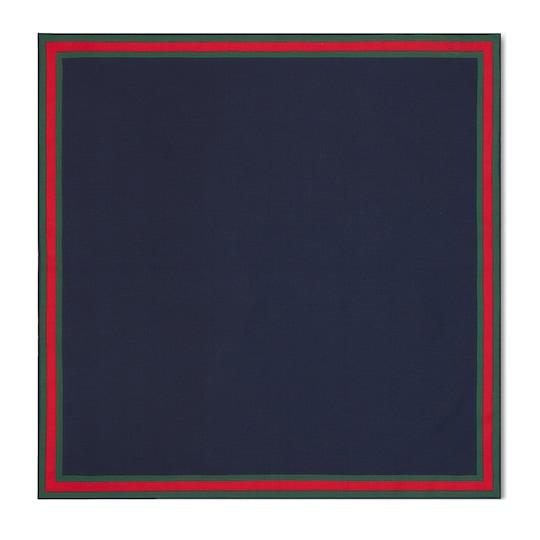 Cotton silk pocket square with Web by GUCCI