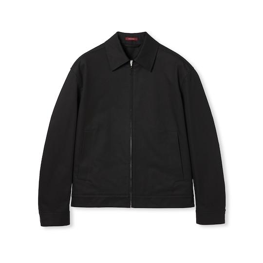 Cotton twill jacket with Web detail  in black by GUCCI