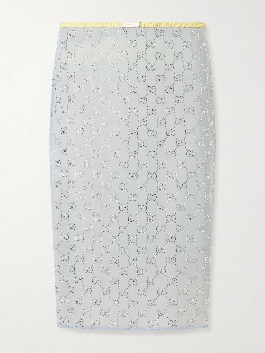 Crystal-embellished silk-blend midi skirt by GUCCI