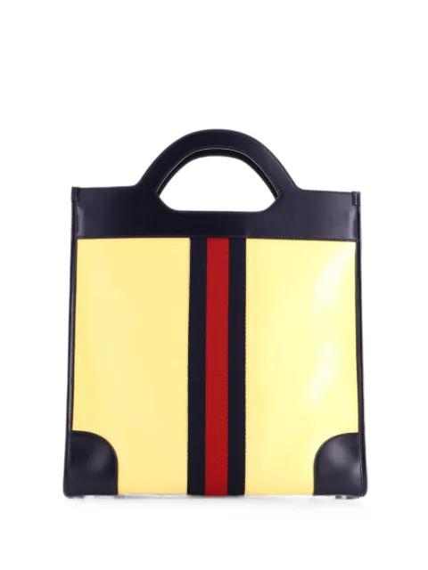 Cut Out Handle GG Coated Canvas and Leather Large tote bag by GUCCI 