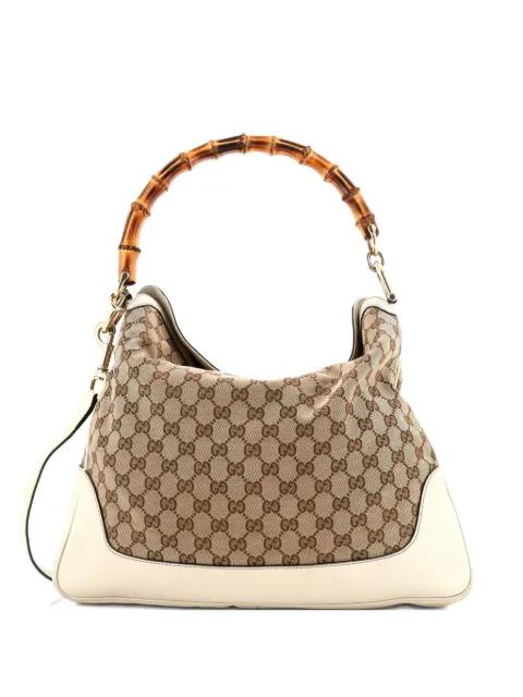 Diana Bamboo Shoulder Bag GG Canvas Medium hobo bag by GUCCI Diana Bamboo Shoulder Bag GG Canvas Medium hobo bag by GUCCI