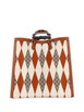 Diana NM Bamboo Handle Rhombus GG Coated Canvas with Leather Large tote bag by GUCCI 