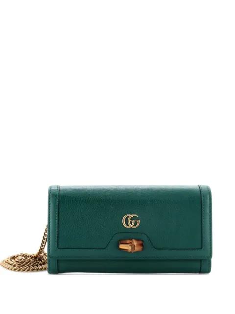 Diana Wallet on Chain Leather clutch bag by GUCCI 