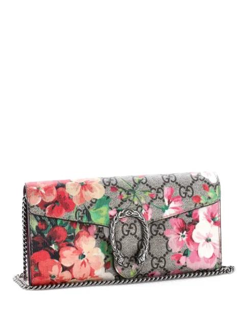 Dionysus Chain Wallet Blooms Print GG Coated Canvas Long clutch bag by GUCCI Dionysus Chain Wallet Blooms Print GG Coated Canvas Long clutch bag by GUCCI