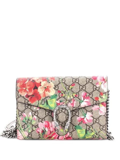 Dionysus Chain Wallet Blooms Print GG Coated Canvas Small crossbody bag by GUCCI 