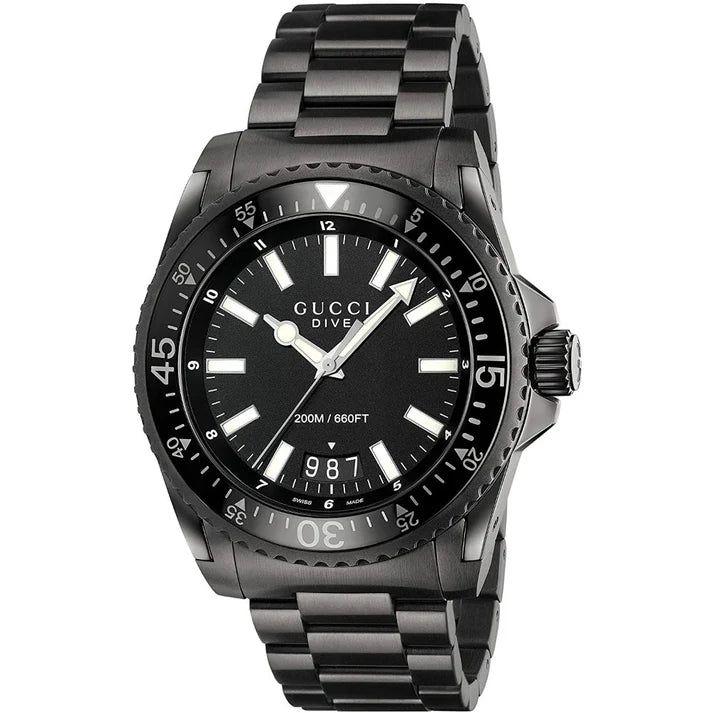 Dive Black Dial Watch by GUCCI