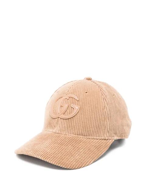 Double G corduroy cap by GUCCI