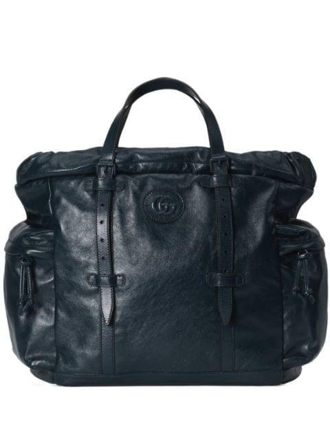 Double-G leather tote bag by GUCCI
