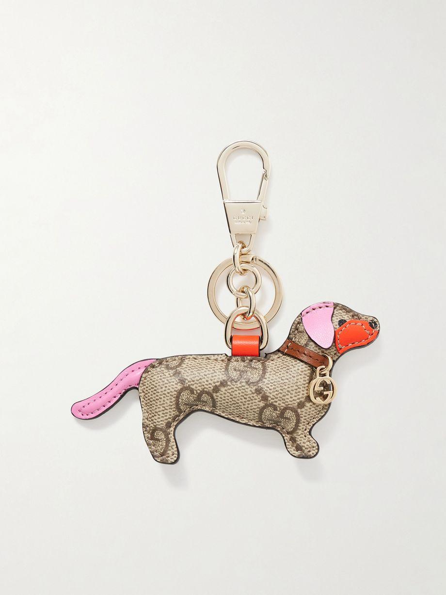 Embellished leather keychain by GUCCI