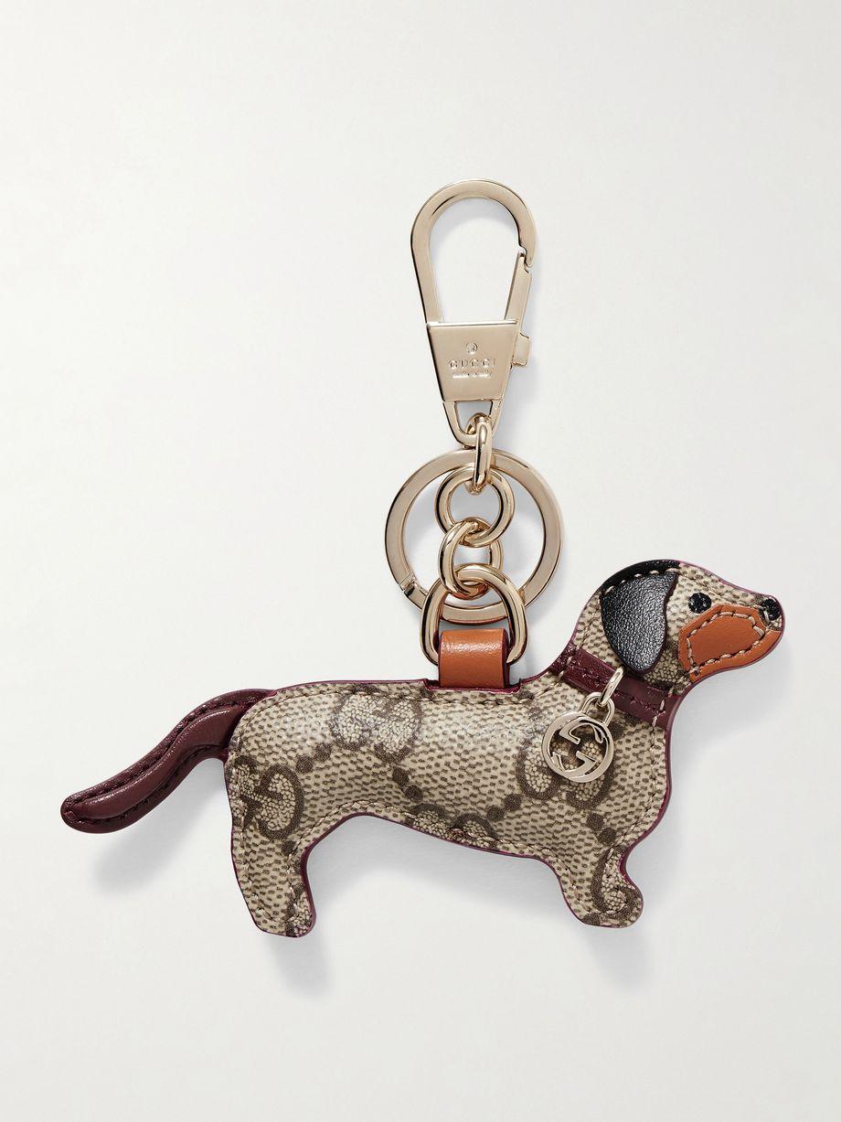 Embellished leather keychain by GUCCI