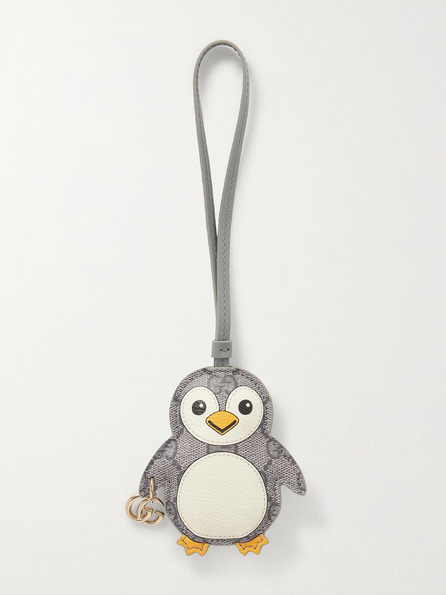 Embellished leather-trimmed printed coated-canvas bag charm by GUCCI
