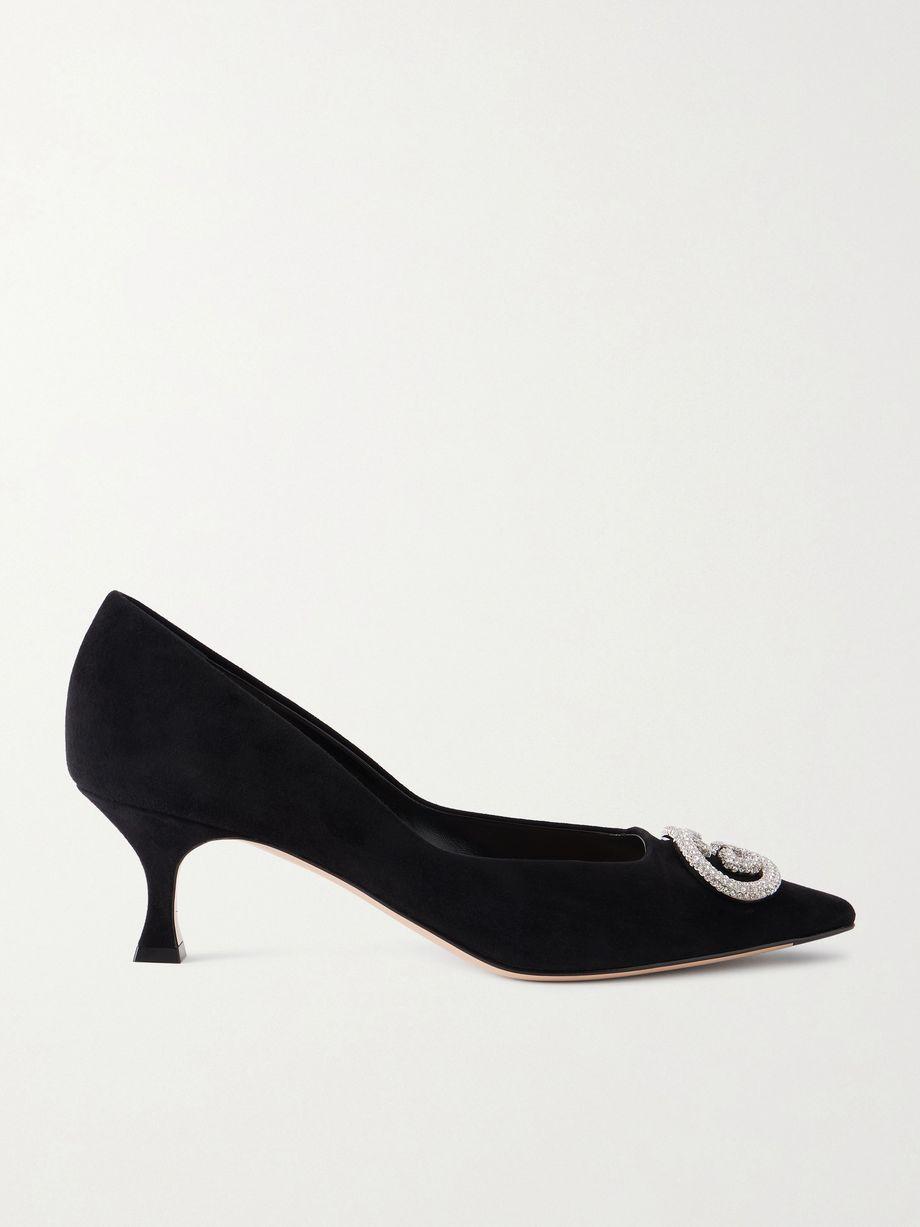Embellished suede pumps by GUCCI