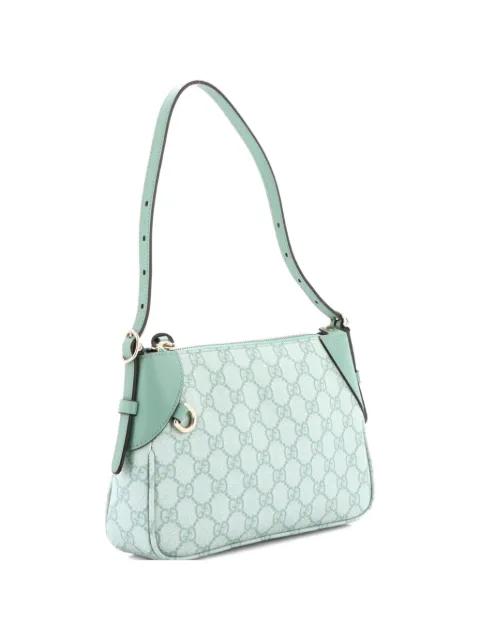 Emblem GG Coated Canvas with Leather Small shoulder bag by GUCCI 