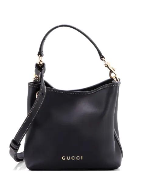Emblem Leather Small bucket bag by GUCCI 