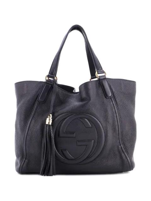 Embossed Soho Leather Medium shoulder bag by GUCCI 