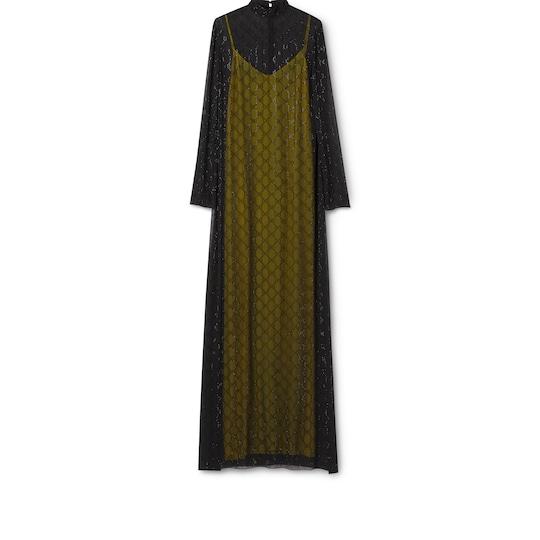 Embroidered light silk georgette dress by GUCCI
