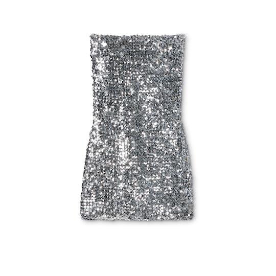 Embroidered sequin stretch fabric dress by GUCCI