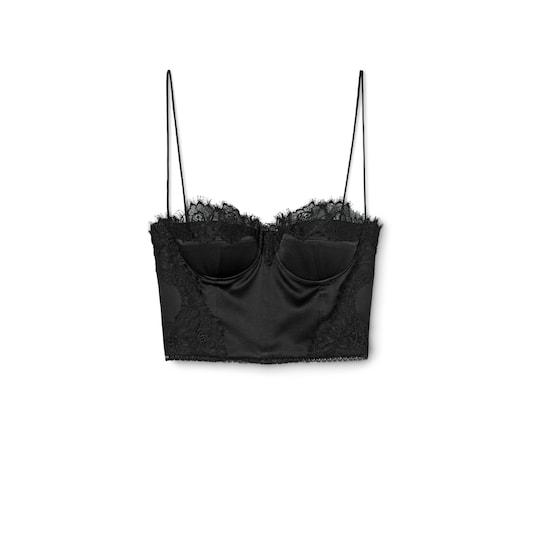 Embroidered silk satin top by GUCCI