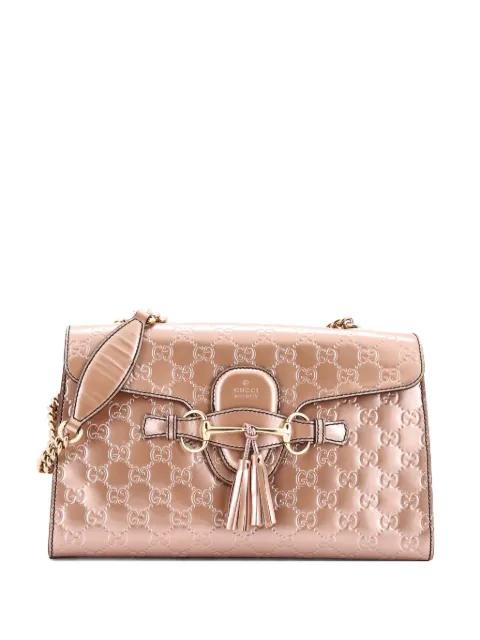 Emily Chain Flap Bag Guccissima Patent Medium shoulder bag by GUCCI 