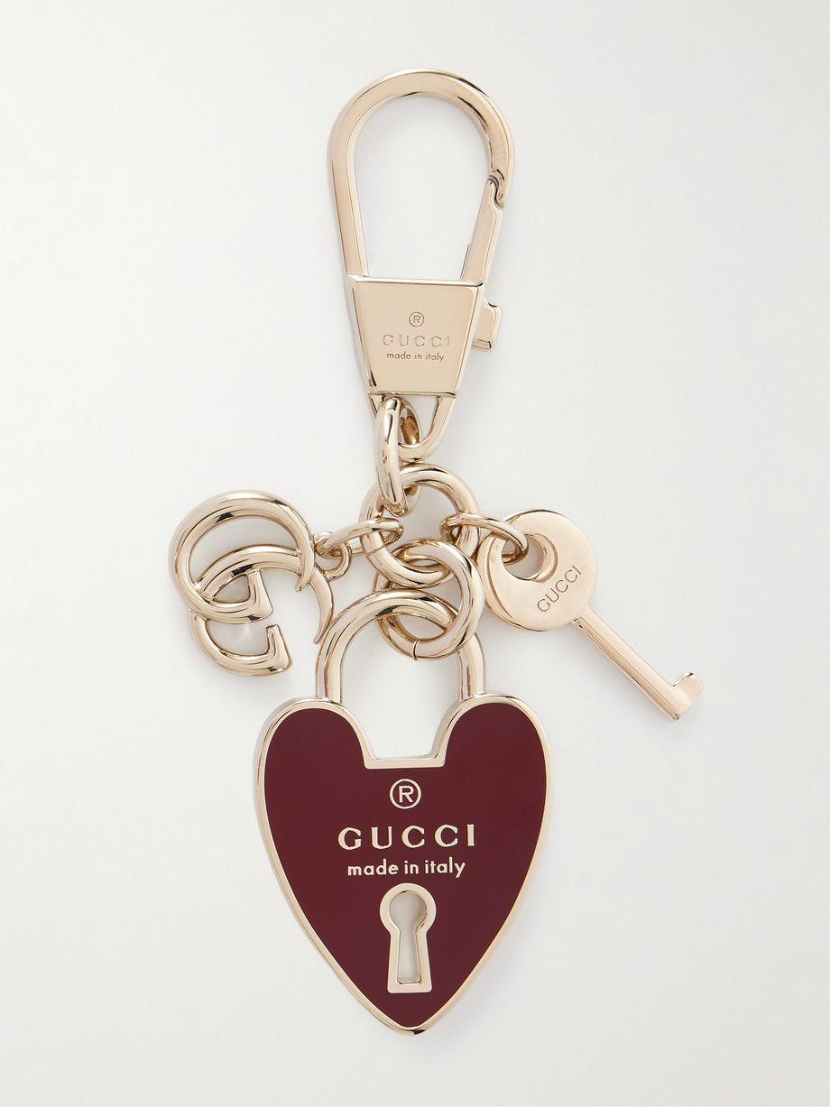 Enameled gold-tone keychain by GUCCI