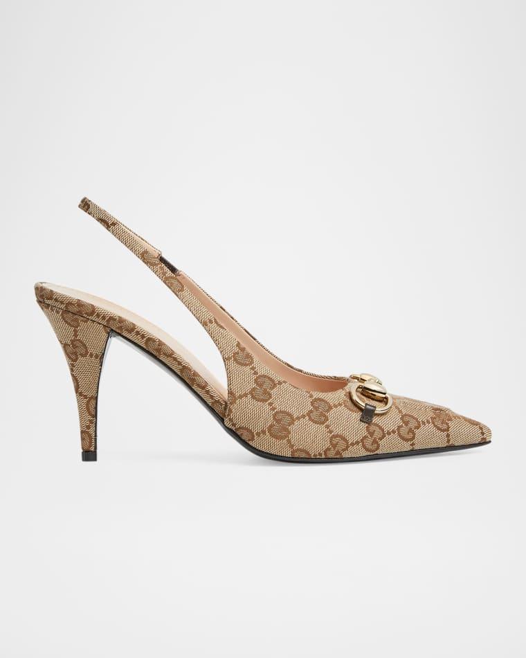 Erin GG Canvas Bit Slingback Pumps by GUCCI