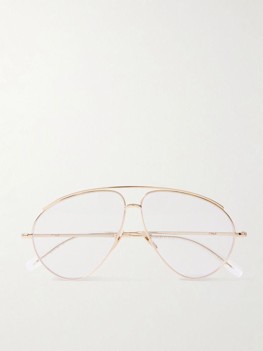 Fashion Show aviator-style gold-tone optical glasses by GUCCI