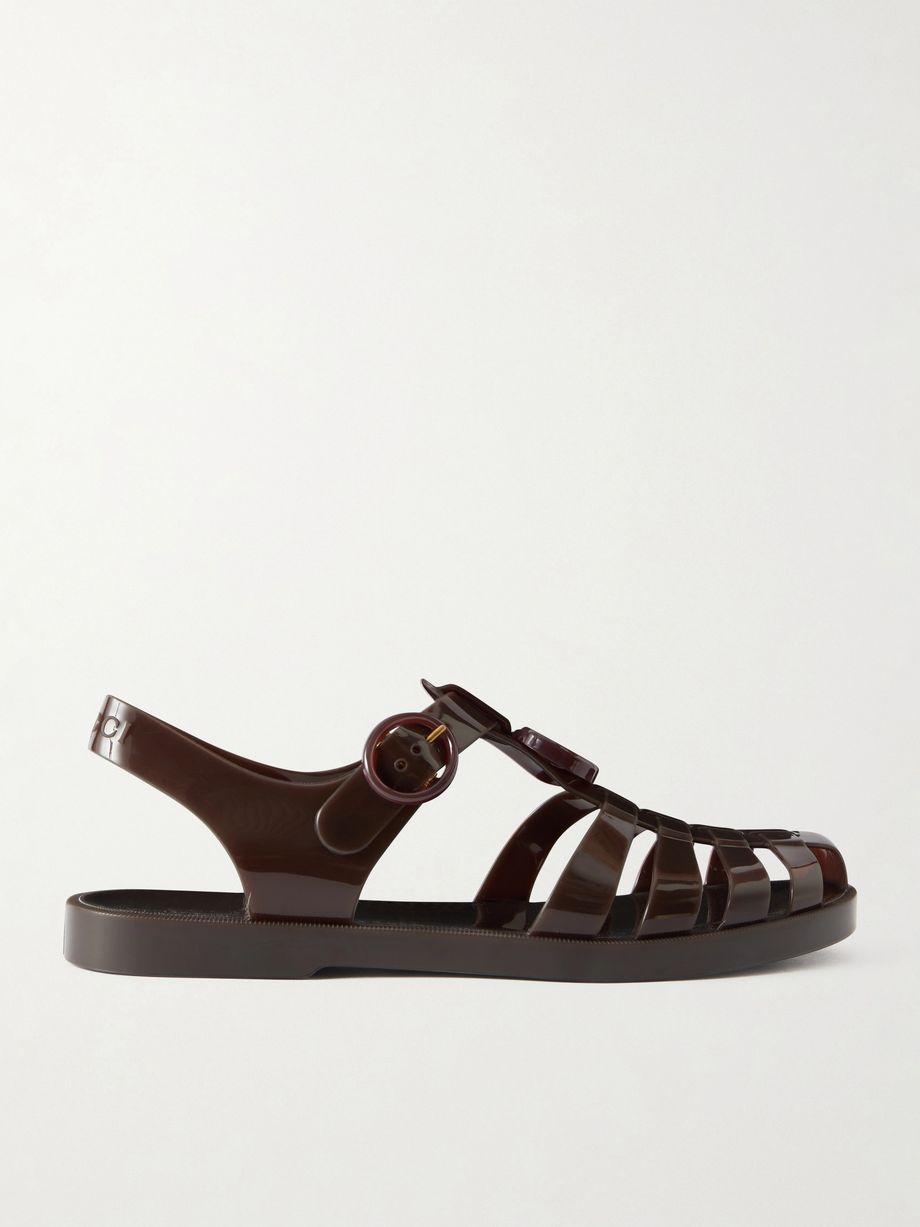 Fisherman embellished rubber sandals by GUCCI
