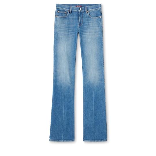 Flared stretch cotton denim pants by GUCCI
