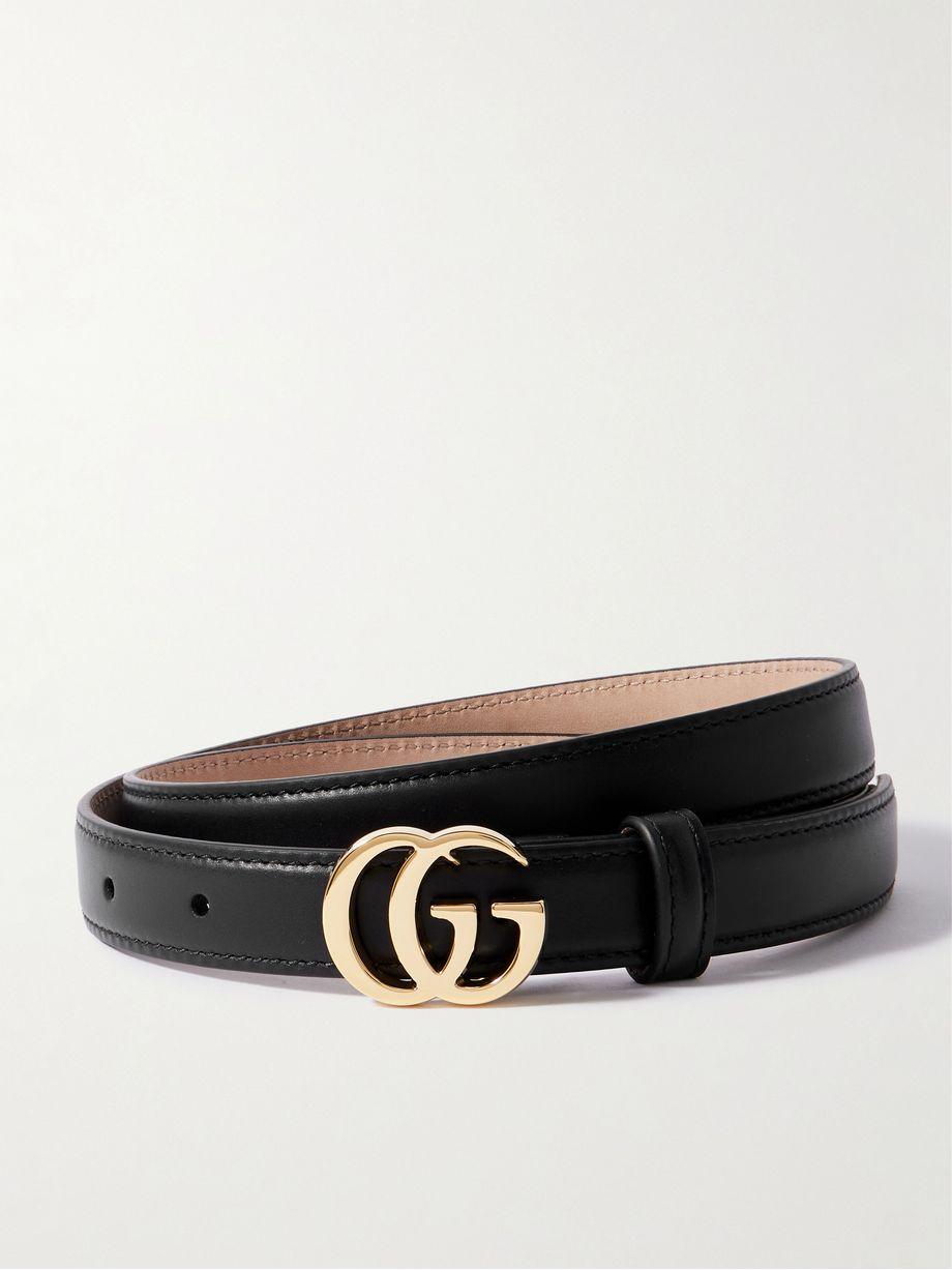 Flat Marmont GG leather belt by GUCCI