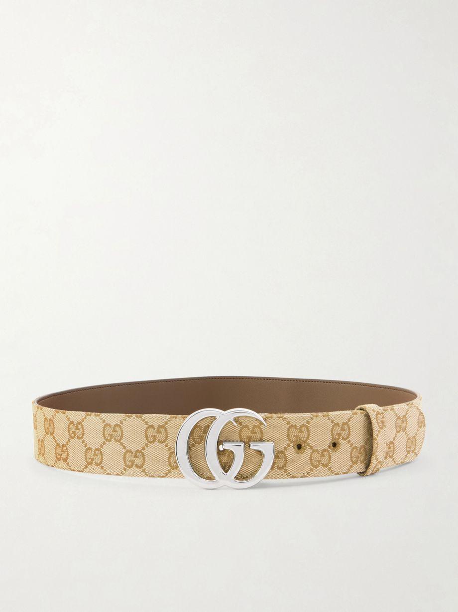 Flat Marmont GG printed coated-canvas belt by GUCCI