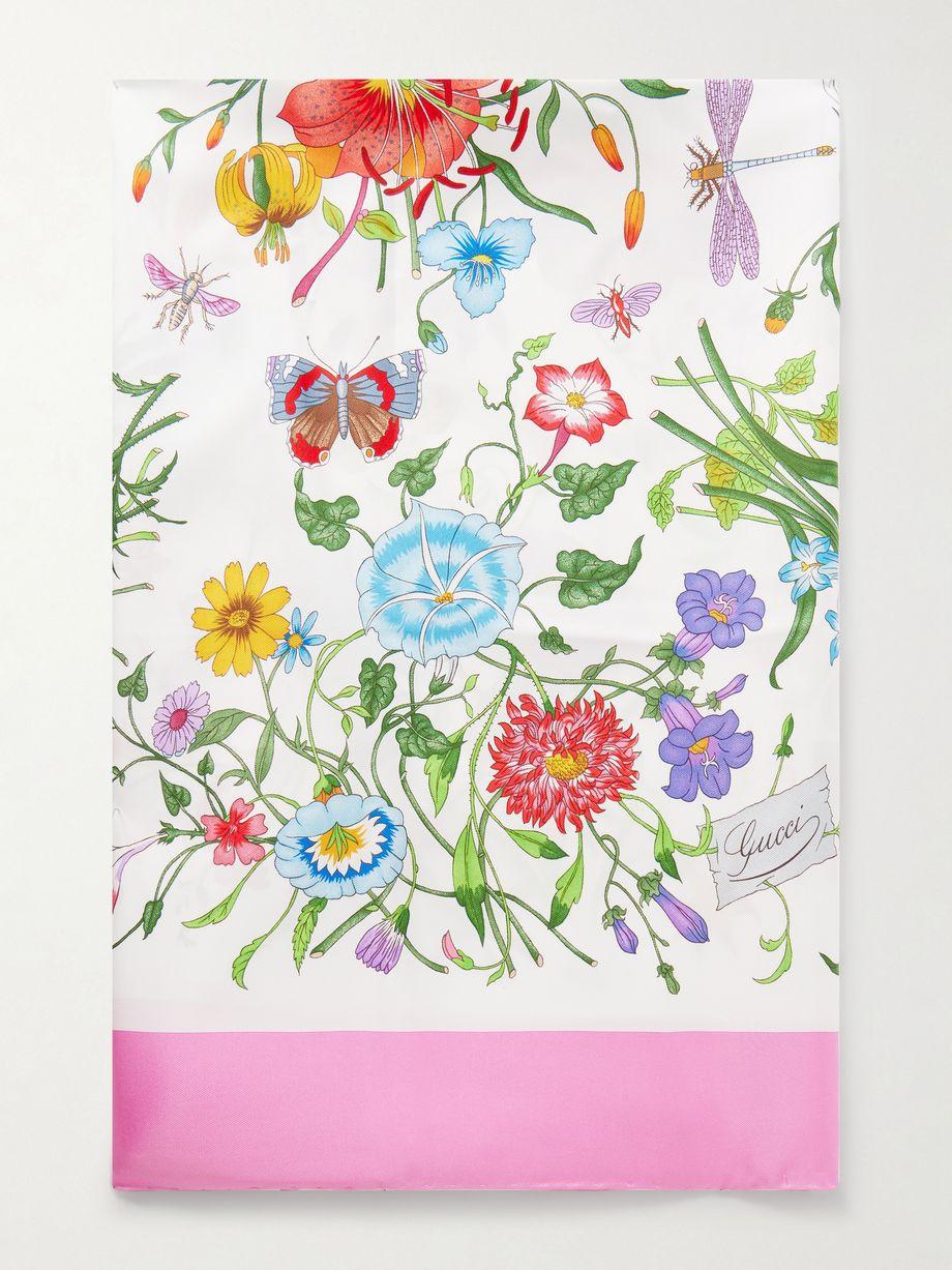 Flora printed silk-twill scarf by GUCCI