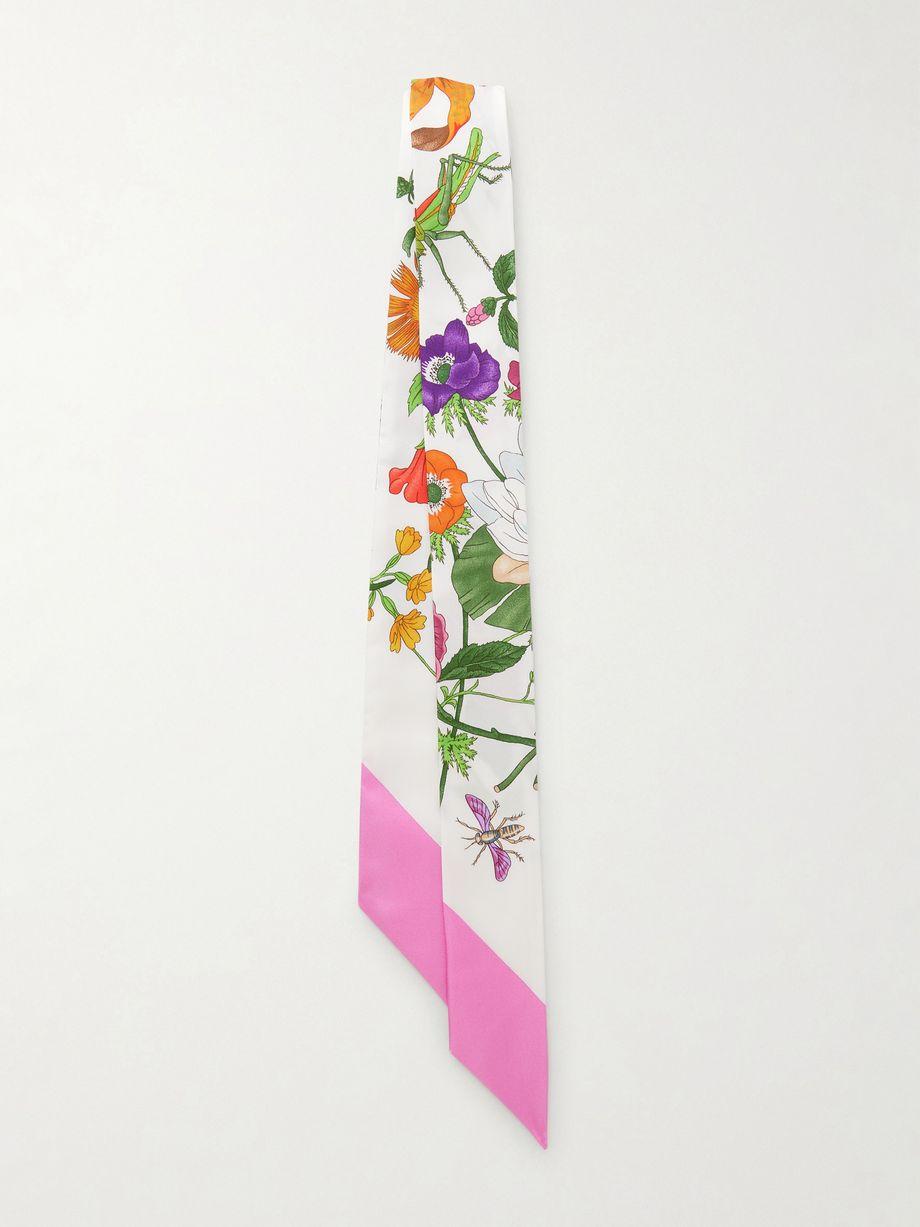 Flora printed silk-twill scarf by GUCCI