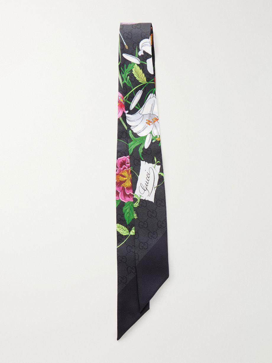 Flora printed silk-twill scarf by GUCCI