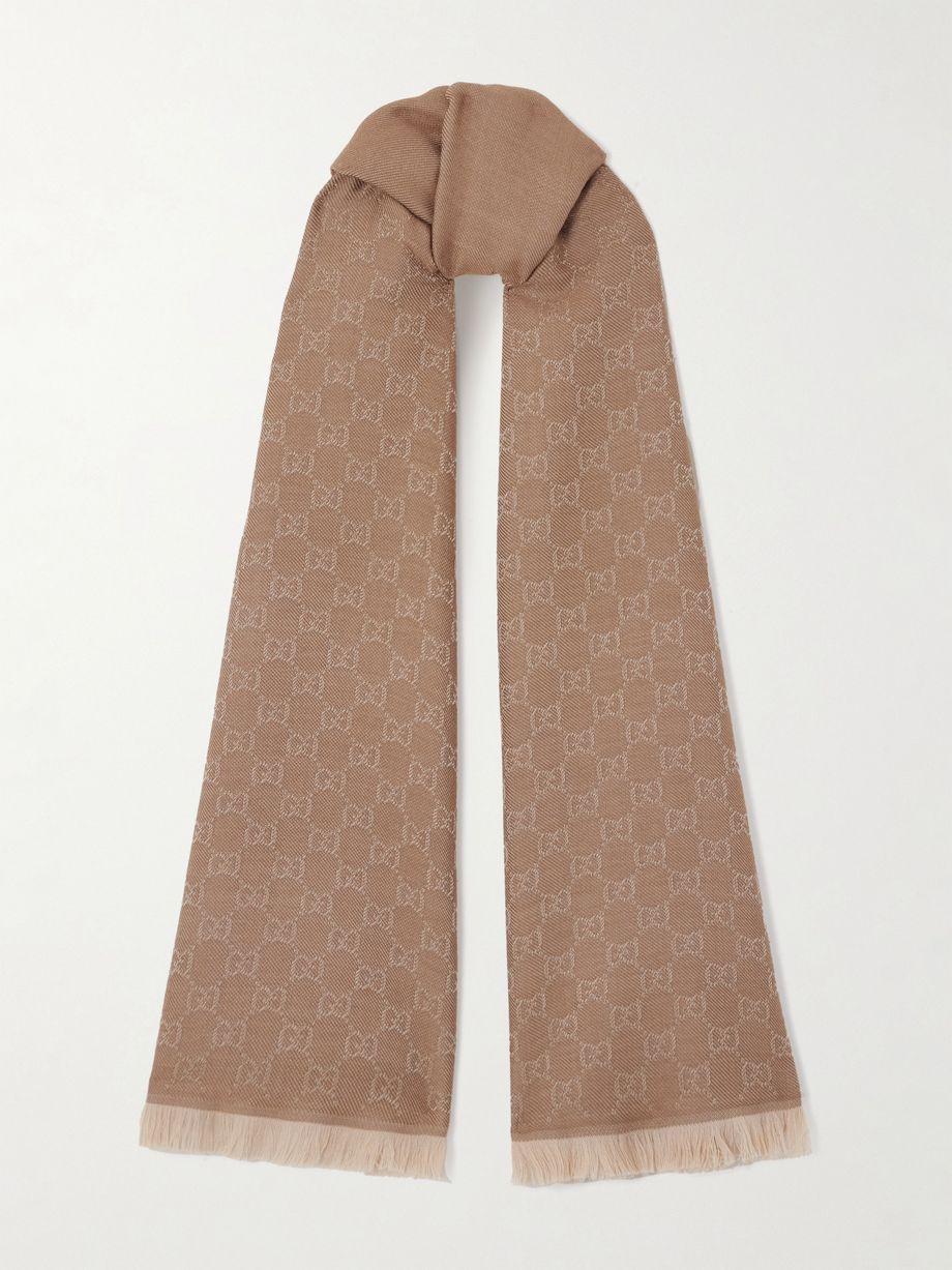Frayed wool-jacquard scarf by GUCCI