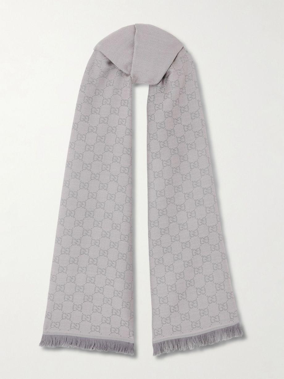 Frayed wool-jacquard scarf by GUCCI