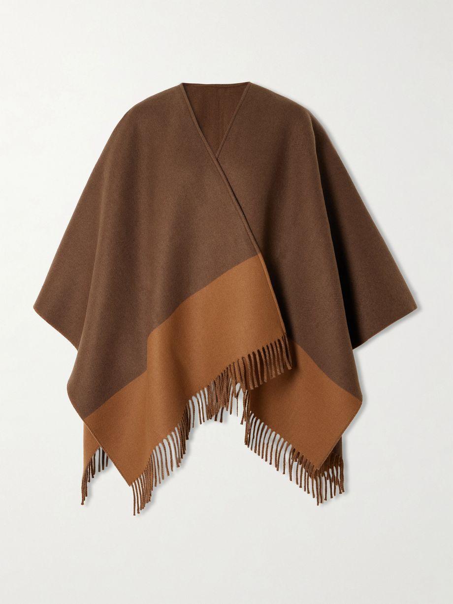 Fringed wool and cashmere-blend poncho by GUCCI