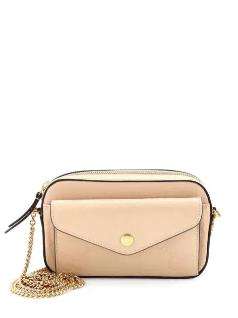Front Pocket Chain Shoulder Bag Jumbo GG Embossed Leather Super Mini crossbody bag by GUCCI 