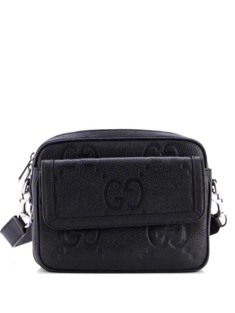 Front Pocket Messenger Jumbo GG Embossed Leather Small crossbody bag by GUCCI 