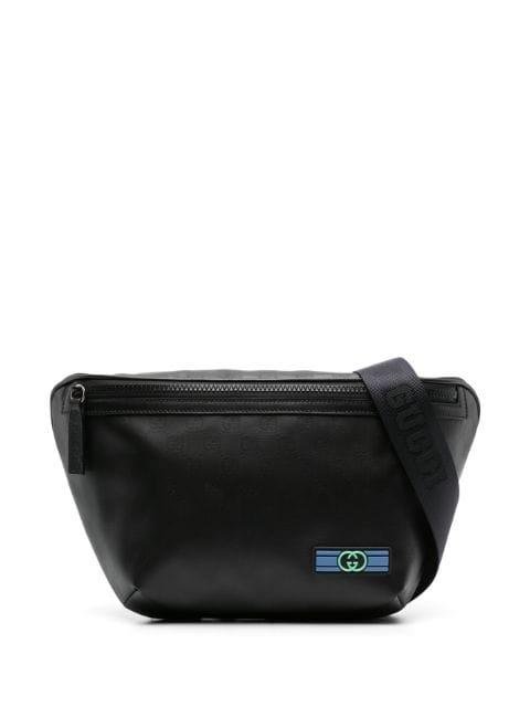 GG Crystal leather belt bag by GUCCI