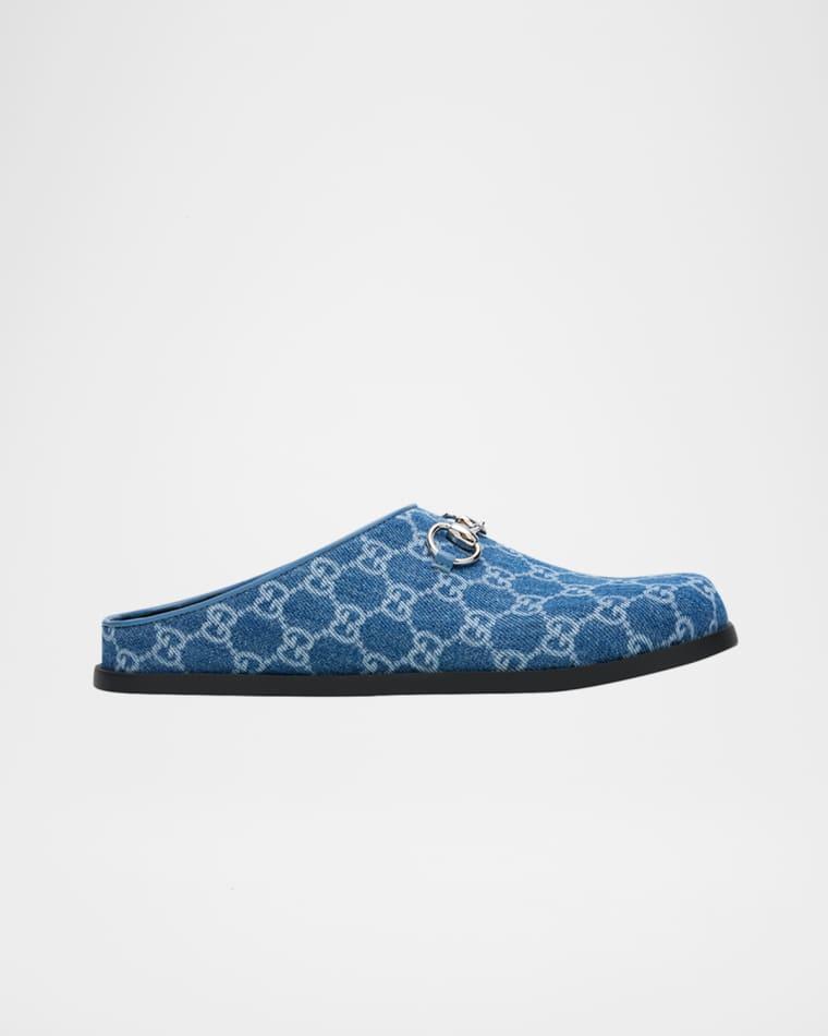 GG Denim Mules with Horsebit by GUCCI