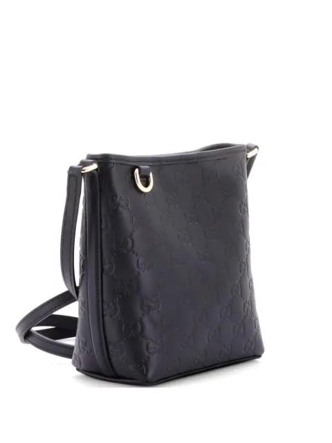 GG Emblem GG Debossed Leather Nano bucket bag by GUCCI 