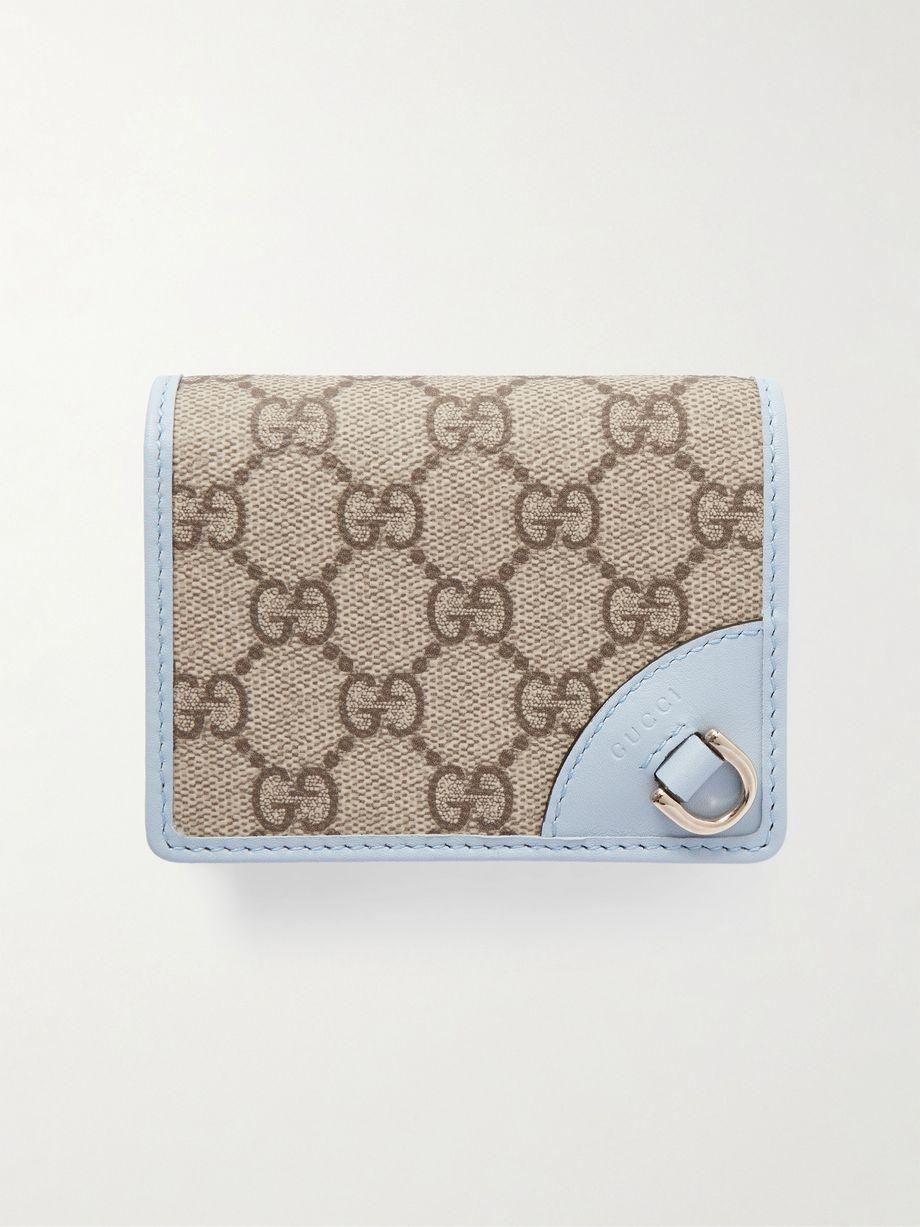 GG Emblem Mini printed coated-canvas and leather wallet by GUCCI GG Emblem Mini printed coated-canvas and leather wallet by GUCCI