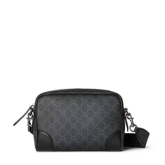 GG Emblem small crossbody bag in black fabric by GUCCI