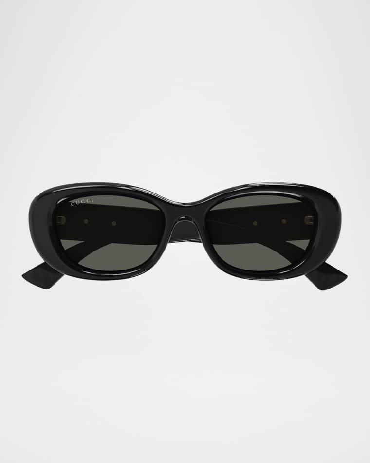 GG Logo Oval Plastic Sunglasses by GUCCI