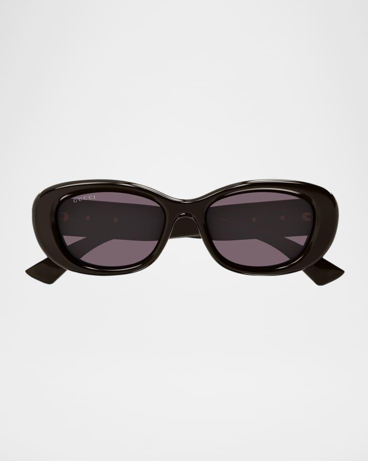 GG Logo Oval Plastic Sunglasses by GUCCI