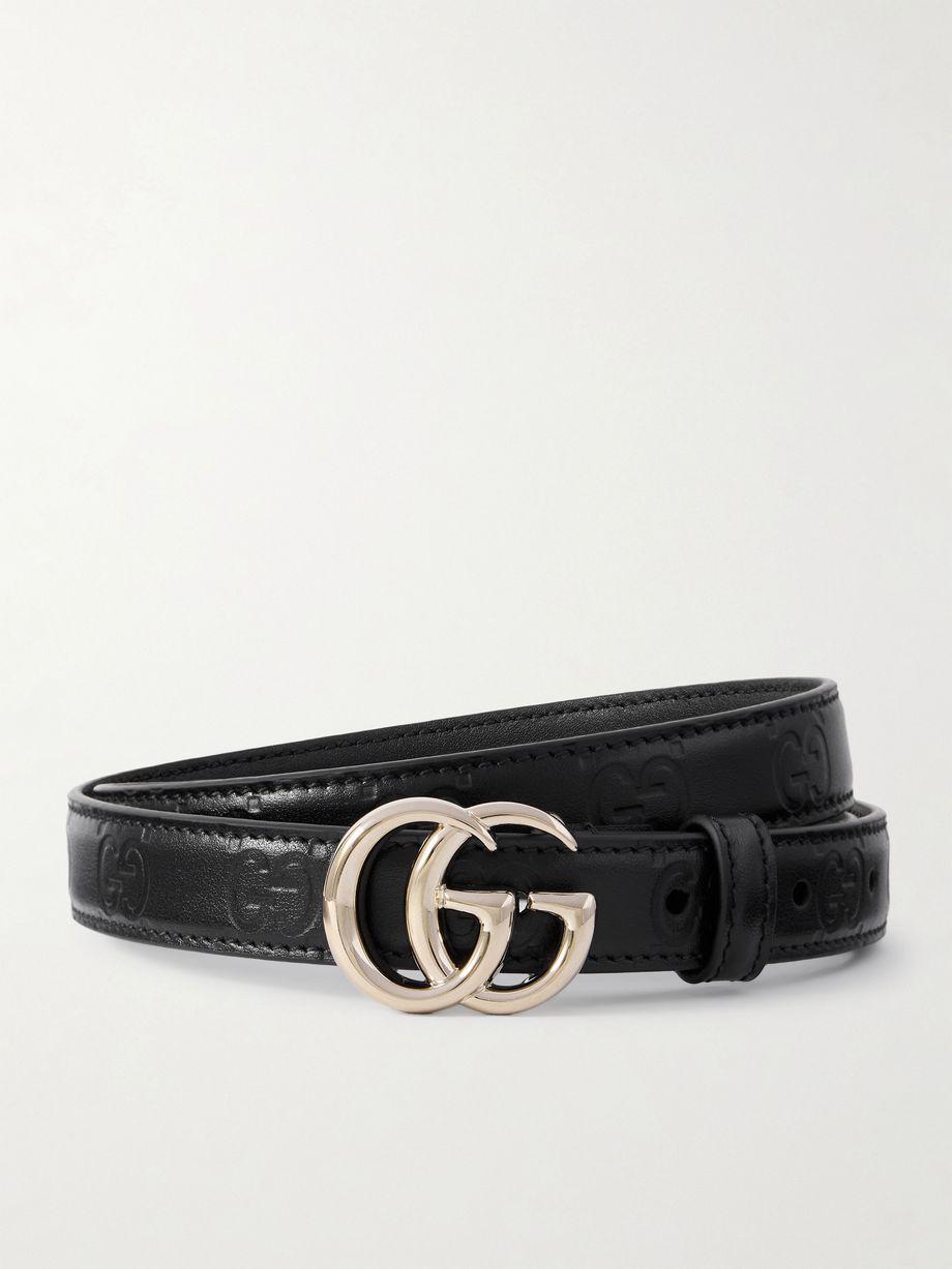 GG Marmont 2.0 debossed leather belt by GUCCI