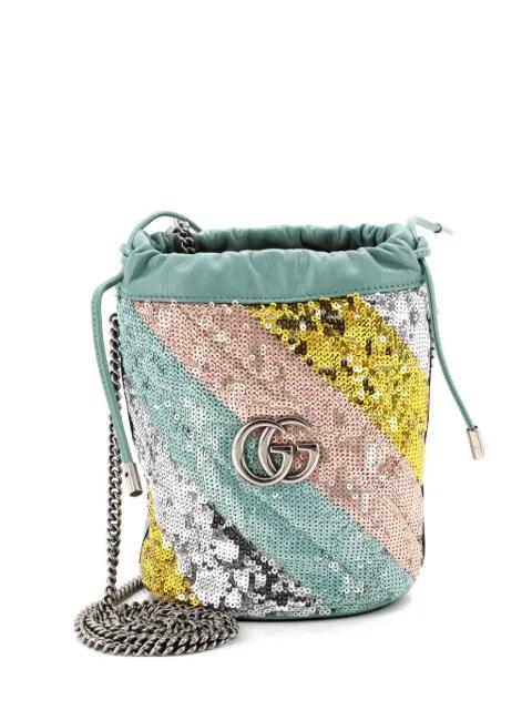 GG Marmont Diagonal Quilted Sequins Mini bucket bag by GUCCI 